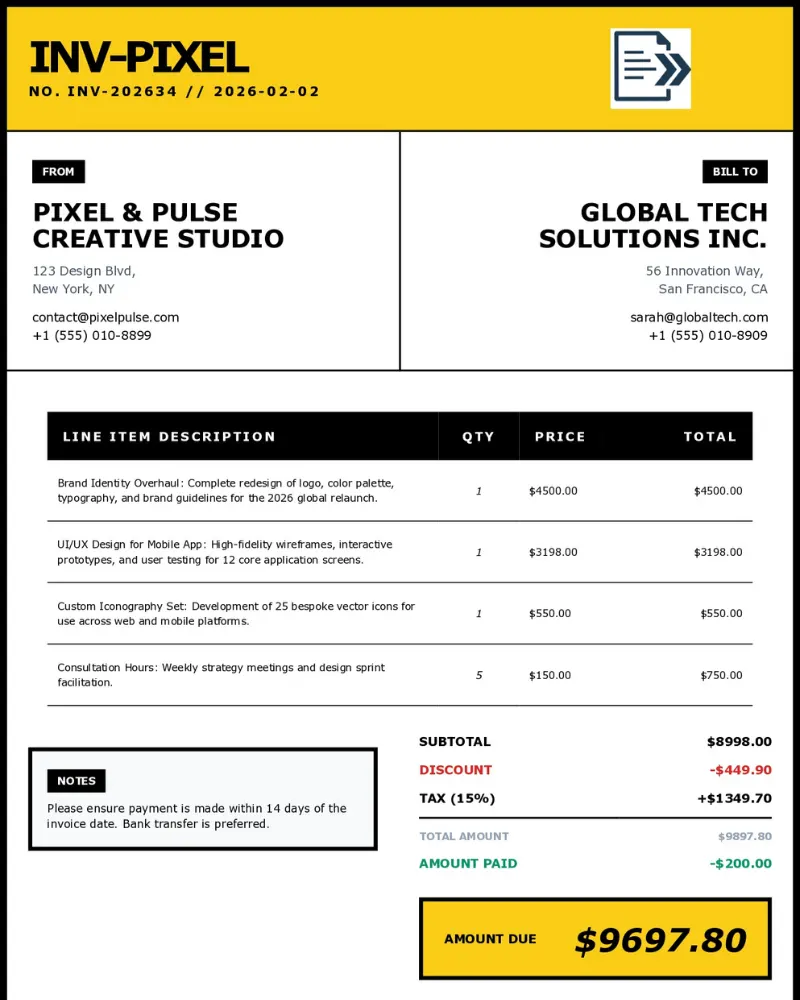 Professional Invoice Template Preview 6