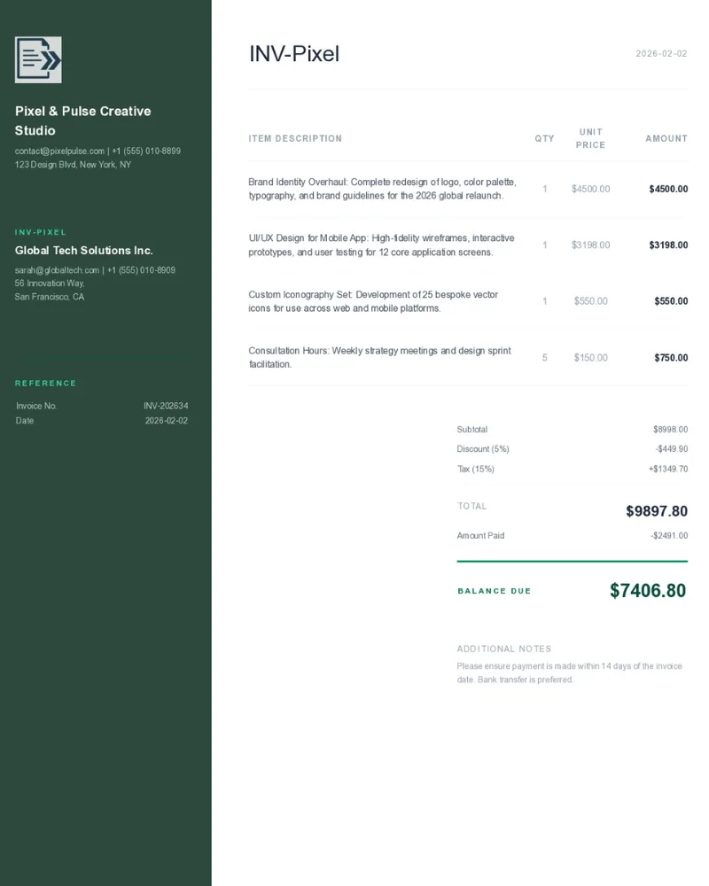Professional Invoice Template Preview 3