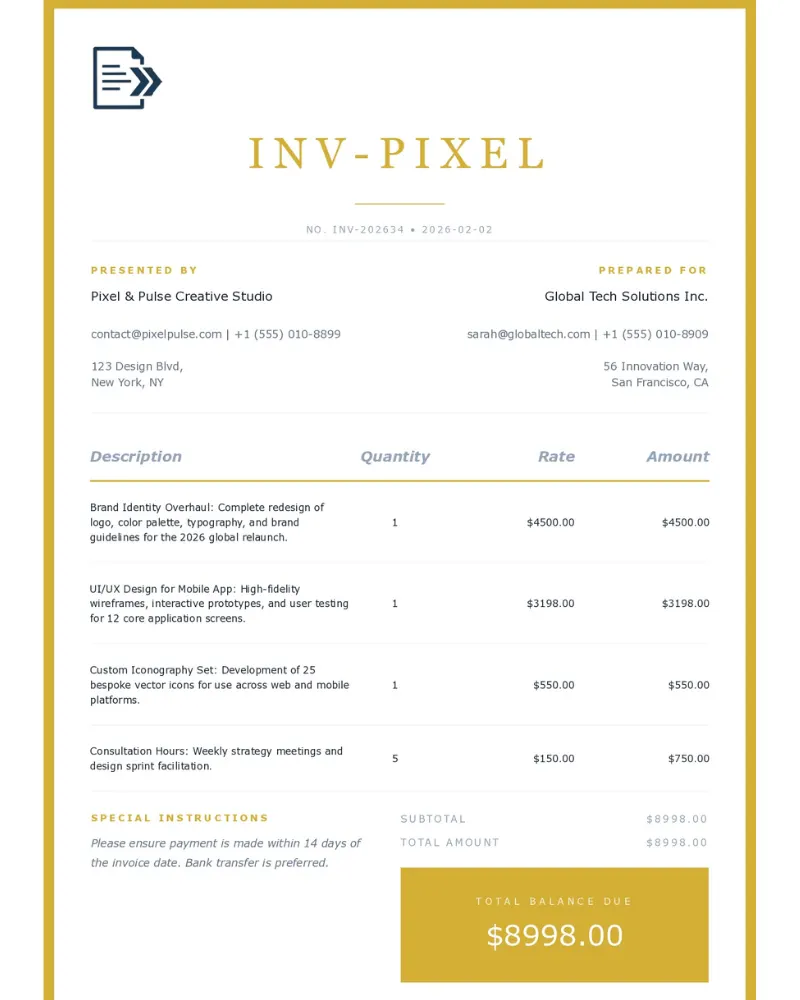 Professional Invoice Template Preview 4